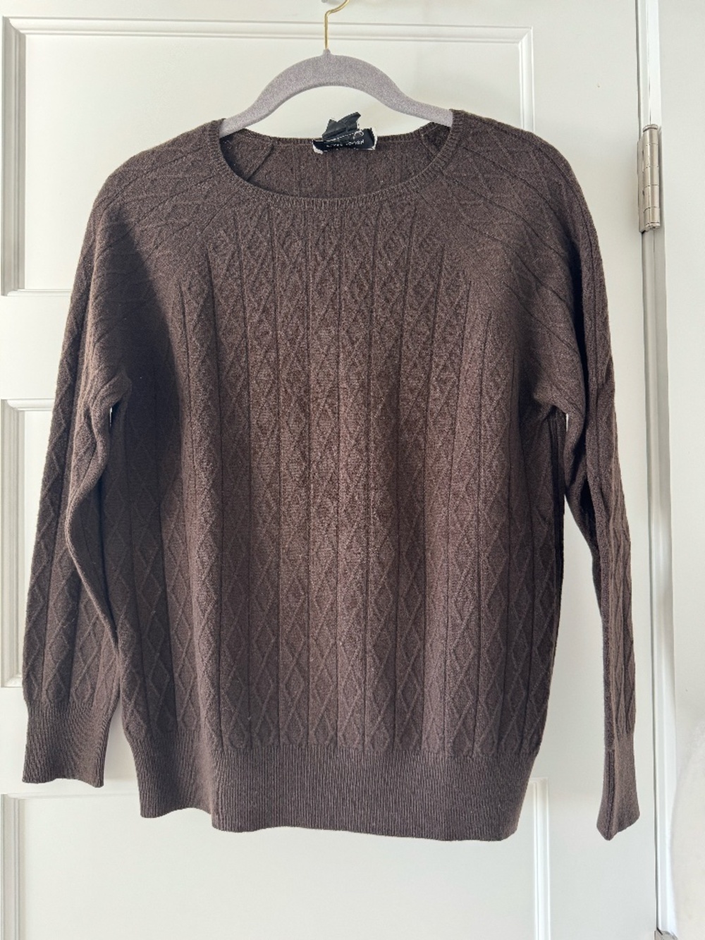 Clare Tough Brown Cable Knit Sweater Made in Italy Size 42